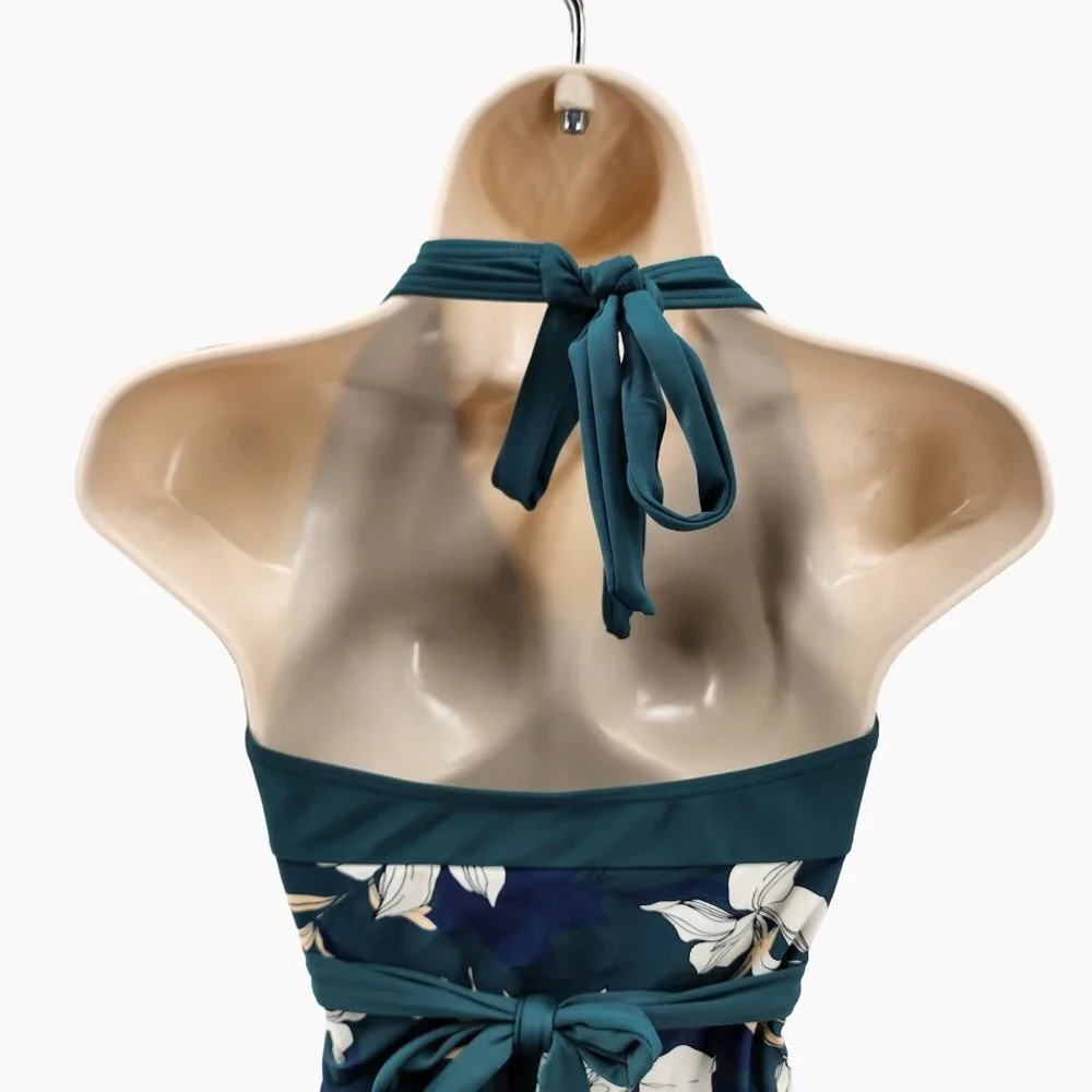 Cupshe Women’s Large 8/10 Floral Halter One Piece Swimsuit NWT